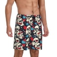 thumbnail image 2 of Fotbe rock record Skull artist Pantalones Cortos de Pijama para Hombre, Ropa de Dormir, Pantalones de Pijama Cortos para Hombre-Small, 2 of 6