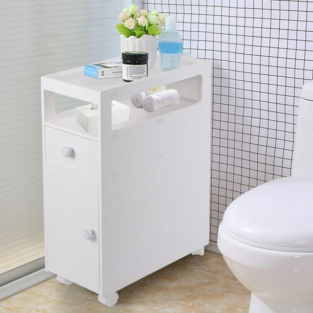 Bathroom Slim Floor Cabinet Narrow, Bathroom Slim Floor Cabinet Narrow Wooden Storage Cupboard Toilet With Drawers