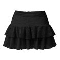 thumbnail image 7 of Wxolcjlv Womens Lace Ruched Mini Skirt Drawstring Side Tiered Ruffle Hem Evening Skirts, 7 of 7