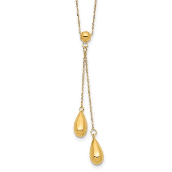 Auriga Fine Jewelry 14K Yellow Gold Dangle Bead Necklace for Women 18"