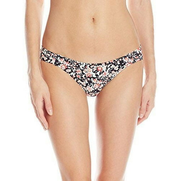 Volcom Desert Bloom Modest Bikini Bottom in Black (Women's Junior, Large)