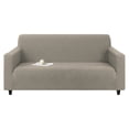 thumbnail image 6 of MJIAexp (31"-46") Stretch Sofa Cover Slipcover,Couch Covers for 1 Cushion Couch Sofa with sofa armrest,Pet Friendly Furniture Protector Sofa with Elastic Bottom for Kids,Jacquard lines(Khaki), 6 of 7