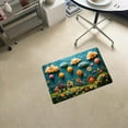 thumbnail image 3 of Floral Velvet Door Mat Luxe Wool Rug For Entryway & Bathroom (Dirt & Durable)" Outer Throw Blanket Warm Throw Blankets for Couch Warm Couch Blanket Small Classroom Rug Shag Rug for Kids Room Modern, 3 of 3