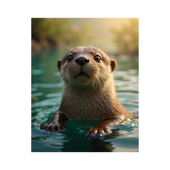 Paint by Numbers Kit for Adults, Otter Swimming In Serene Waters Paint by Numbers, Easy Paint by Numbers Kit for Adults Beginner, DIY Adult Paint by Number Kits on Canvas, 12x16in Home Decor