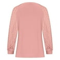 thumbnail image 5 of Fshiont Womens Long Sleeve Shirts Pleated Lace Tops Fall Fashion Outfits Business Casual Blouses Pink 2XL, 5 of 6