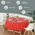 thumbnail image 5 of Evershine Heavy Duty Reusable 84" x 84" Round Red Plastic Tablecloth, 5 of 6