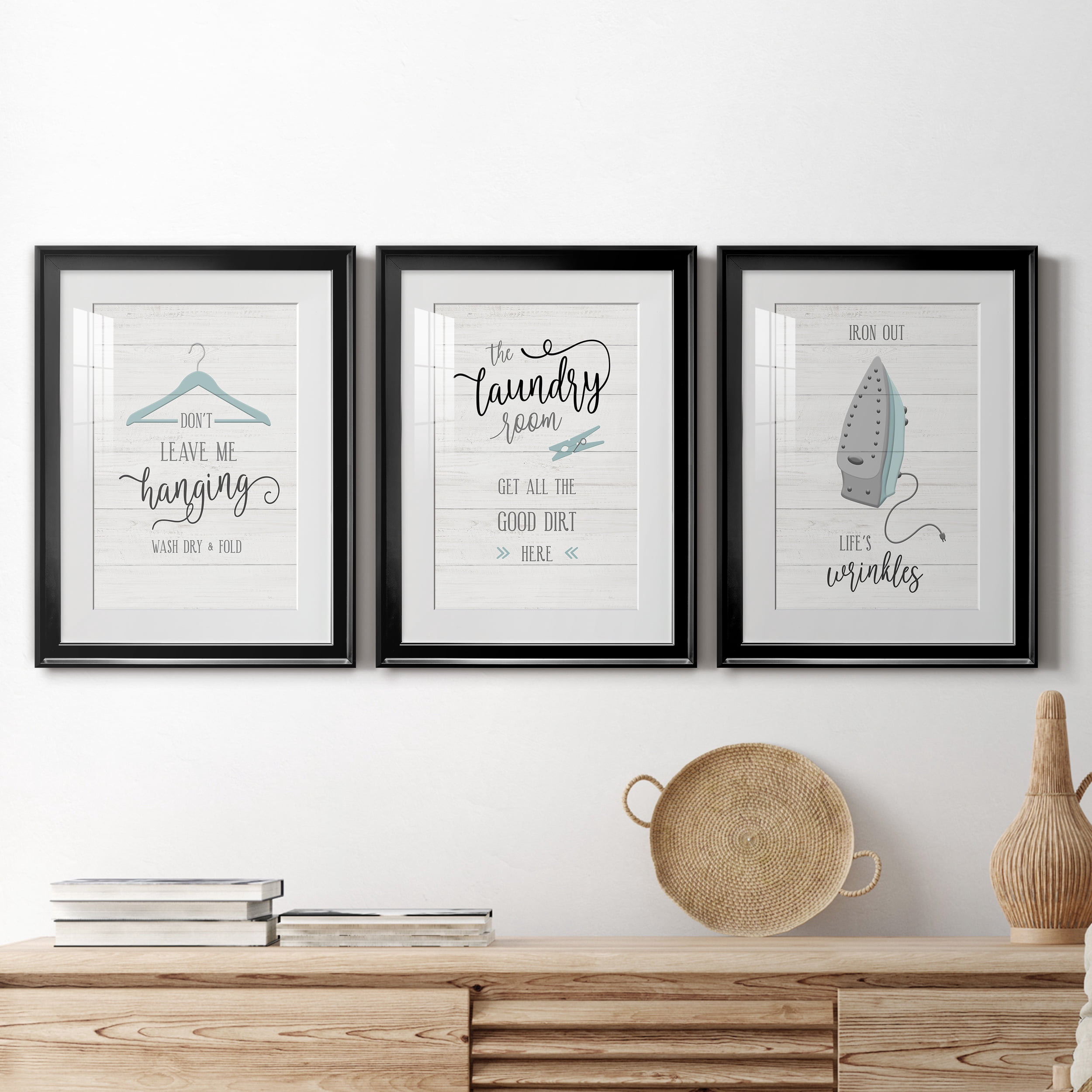 Don't Leave Premium Framed Prints Set of 3 - Ready to Hang - 18 x 24 Each - Black Frame