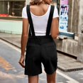 thumbnail image 4 of HBFAGFB Womens Jumpsuit Ladies Summer Multi Pocket Washed Denim Shorts Casual Rompers Black Size M, 4 of 7
