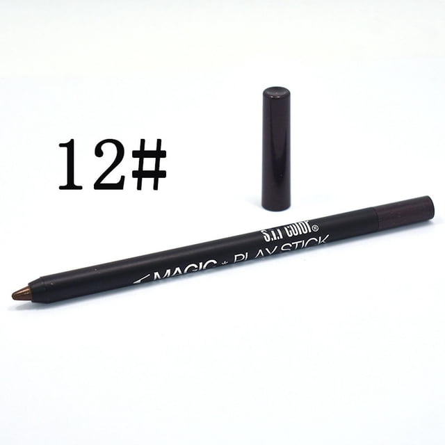 Set de 12 colores de delineador y sombra de ojos con purpurina líquida HUOGUO