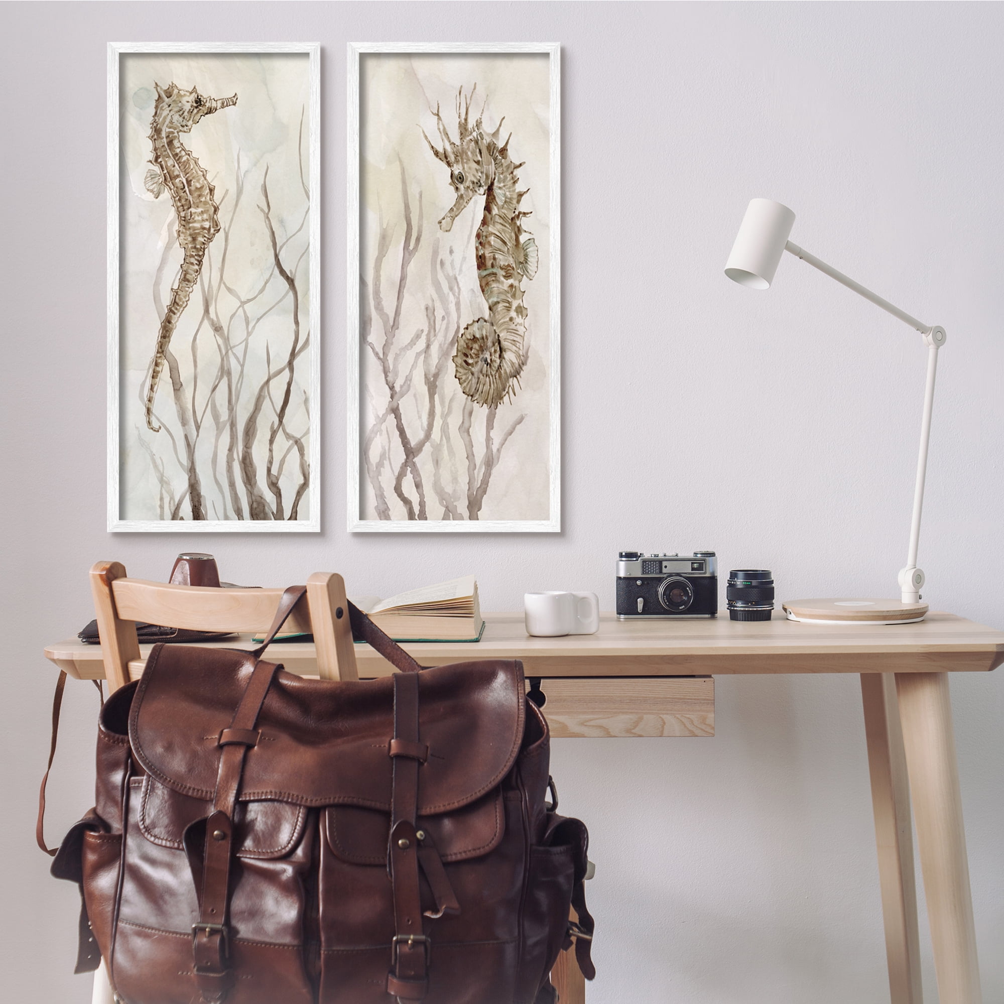Stupell Industries Enchanted Sea Horse Ocean Algae Marine Life Painting,13 x 30, Design by Carol Robinson