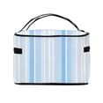 thumbnail image 3 of Handbag Travel Bag Cosmetic Bag 9×6.3×6.7in Multi-Function Bag Large Capacity For Camping Travel Family Travel Skyblue Stripe_3, 3 of 6