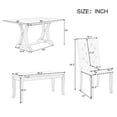 thumbnail image 4 of Dining Table Set for 6, Dining Room Set with Bench and 4 Upholstered Chairs, Wooden Dining Set, 6 Piece Farmhouse Dining Table Set, Atumon Dining Table Set Furniture for Kitchen Dining Room, Natural, 4 of 10