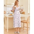 thumbnail image 4 of Ekouaer Cotton Nightgown for Women Short Sleeve Nightwear Soft Cotton Sleepwear Caftan House Dress with Pockets Lounge Dress, 4 of 7
