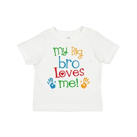 

Inktastic My Big Bro Loves Me Little Brother Sister Gift Toddler Boy or Toddler Girl T-Shirt