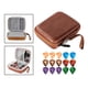 thumbnail image 4 of Estuche de cuero para púas de guitarra, bolsa de almacenamiento de púas, gran capacidad, impermeable Marrón, 4 of 8