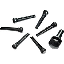 Planet Waves Injected Molded Bridge Pins with End Pin, Set of 7, Black