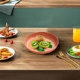 thumbnail image 3 of 1 Pce Assiette Rayée Famille Verticale Fruit Riz Salade Collations Bonbons Vert, 3 of 6