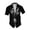 Black, variant on Pattern Short Sleeve Button Front Shirt for Everyday Casual Men’s Shirt with Retro North Style Fashion