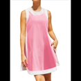 thumbnail image 1 of Conjuntos de 2 Piezas para Mujer: Jersey Informal de Cuello Redondo Sin Mangas con Bloques de Color y Pantalones Cortos A Juego con Bolsillos Rosa 4XL, 1 of 10