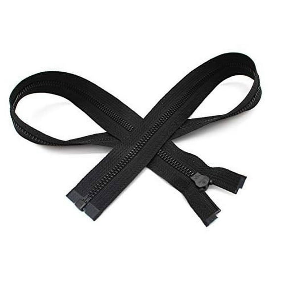 YKK #5 Black Oxidized Metal Zipper (Tape Color - Black) by The Piece (29 Inches)