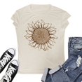 thumbnail image 4 of Shirts For Women Tees Tops Oversized Loose Short Sleeve Sunflower Print Summer Plus Size Outfits, 4 of 4