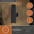 thumbnail image 3 of Chiasso Aluminum 2 Light Black Contemporary Outdoor Tube Wall Light, 3 of 13