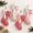 Red, variant on 4 Pack Red Gingham Ruffled Bow Christmas Stockings, 19.5 x 10.2 Inch Holiday Decor