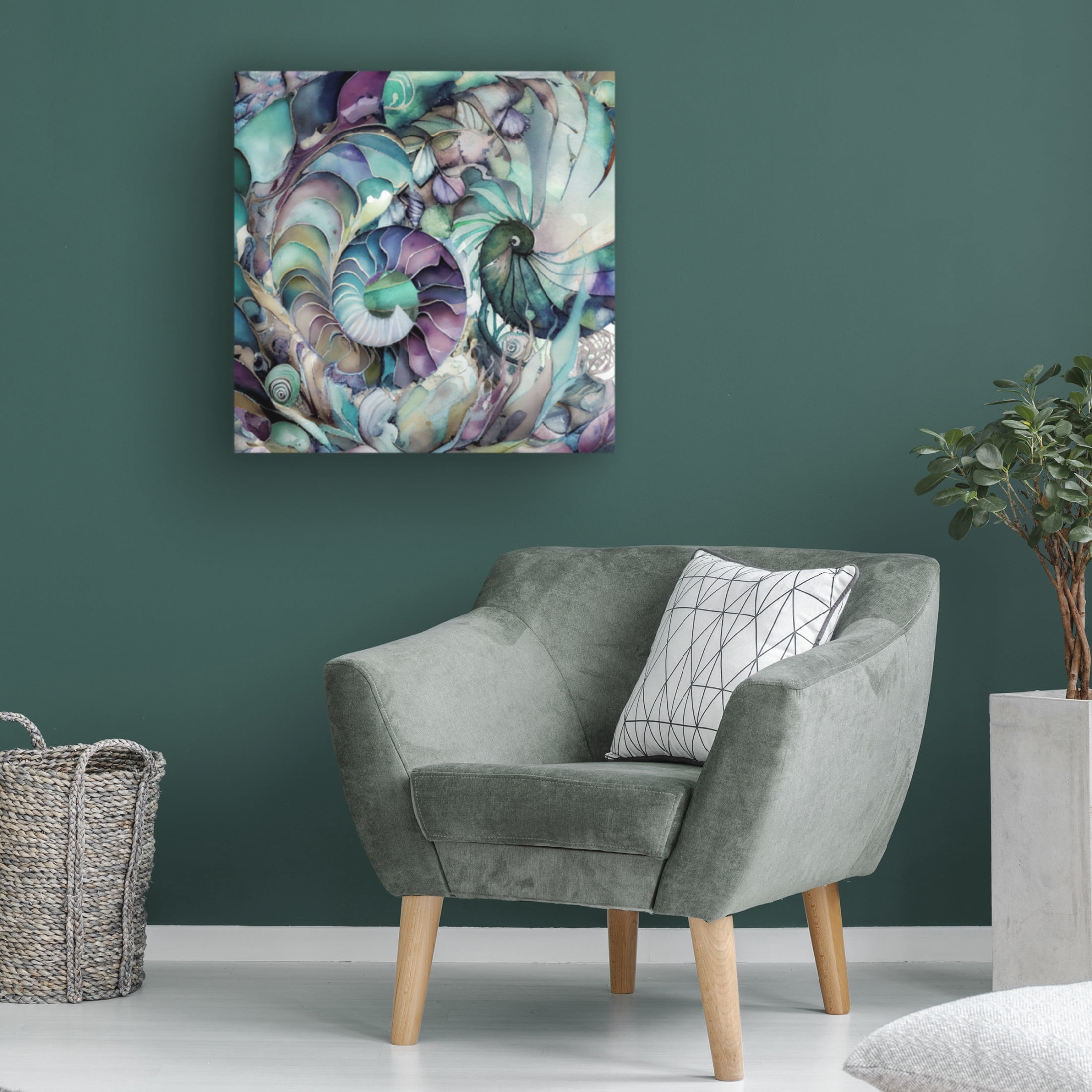 Canvas Wall Art - Sasha 'In The Wild Wild Sea III' Wall Art for Living Room, Bedroom, or Office Décor by Trademark Fine Art - 24 x 24 Inches