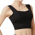thumbnail image 1 of Bigersell Padded Bra with Straps Women's Training Sport Underwear Speed Dry Running Fitness Yoga Sport Bra Female Wirefree Bra with Support Tall Nylon Sport Bra Style 695, Black L, 1 of 4