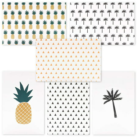 Best Paper Greetings 48-Pack All Occasion Tropical Hawaiian Blank Note Cards Bulk Box Set - 6 Pineapple and Palm Tree Designs with Envelopes, 4 x 6 (Best Ported Box Design)