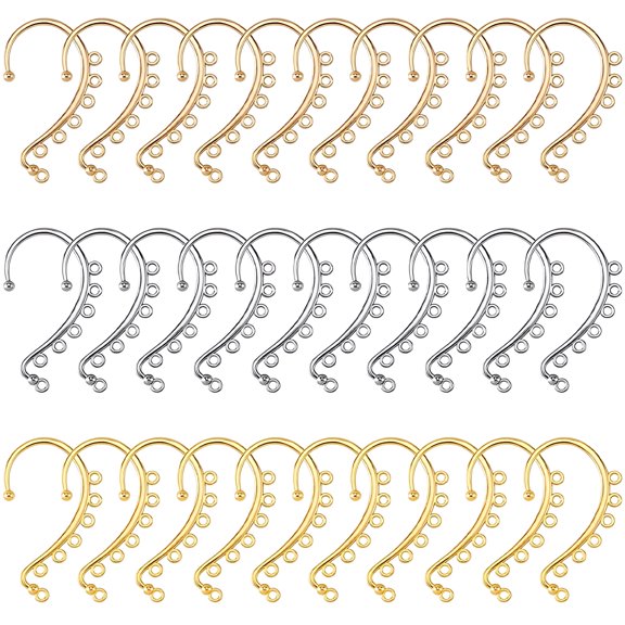 DESIGNICE 30pcs DIY Ear Cuffs Non Piercing 6-Holes Ear Wraps Earrings Hooks DIY Earring Parts