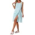 thumbnail image 4 of INSPIRE CHIC Women's Shower Wrap Bath Towel Robe Strap Wearable Button Sleeveless Dress with Snaps Pockets Spa S Light Blue, 4 of 6