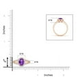 thumbnail image 4 of ANGARA Natural Oval Amethyst Split Shank Halo Ring in 14K Rose Gold for Women (Size-6x4mm) | February Birthstone, Birthday, Anniversary, Jewelry Gift for Women | Natural Amethyst Ring, 4 of 8