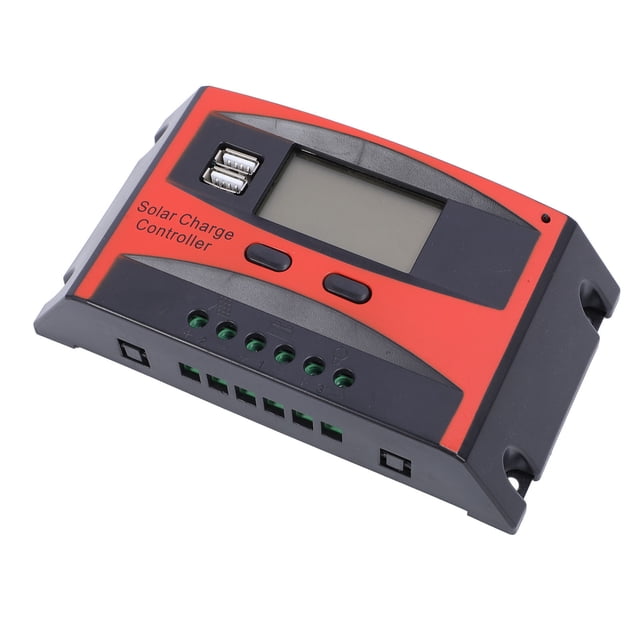 12V 24V Solar Panel Regulator,USB Ports Solar Controller with 3 Stage Charging Management IOS Charging Support for Photovoltaic Systems