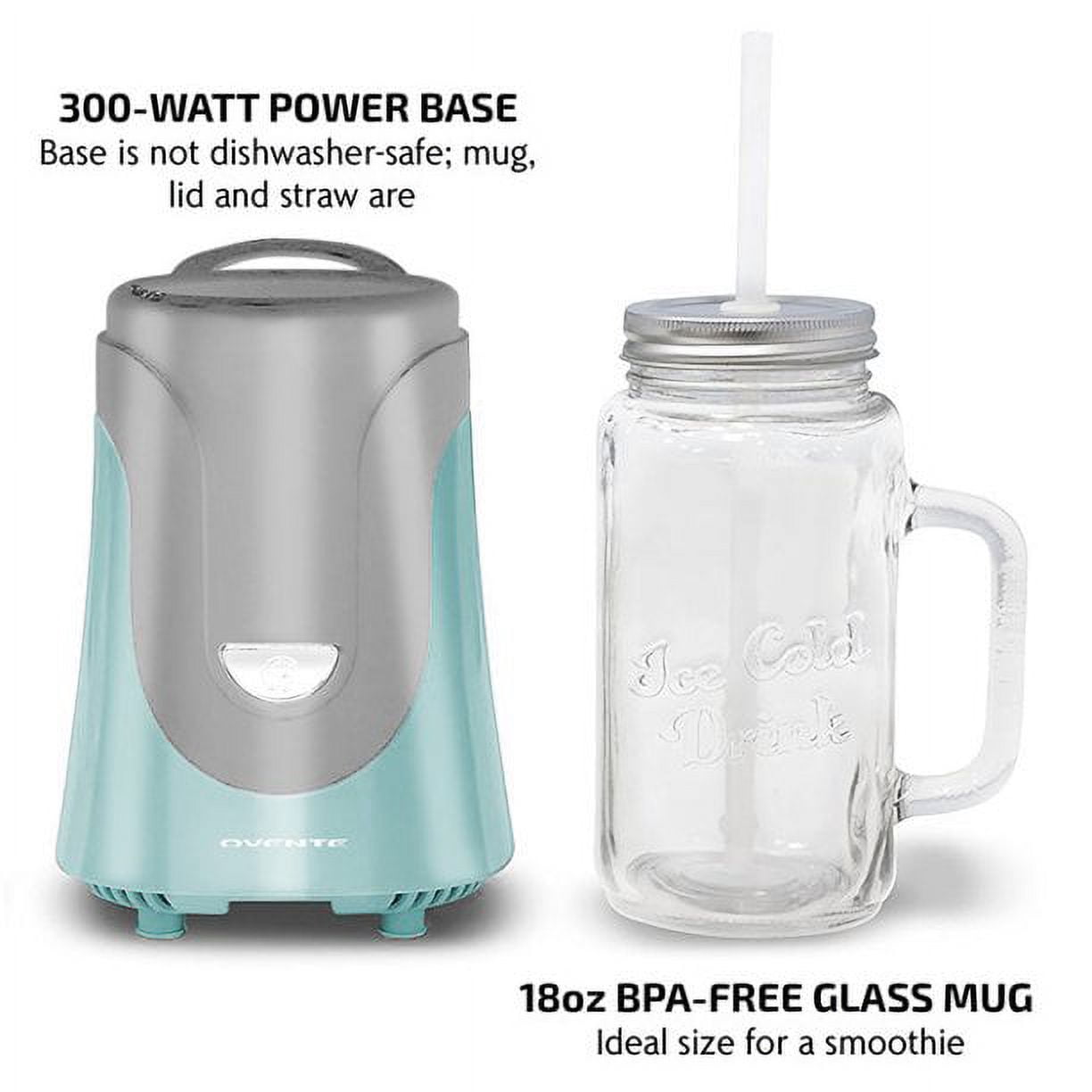 OVENTE 18 oz Electric Portable Blender, BPA-Free, Turquoise BLH1002T