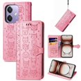 thumbnail image 2 of Funda Cartera FOXDOCK para OPPO A40 4G , Flip PU con Relieve de Gatos y Perros, Tarjetero y Soporte, 2 of 6