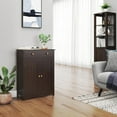 thumbnail image 4 of Wubio Bathroom Storage Cabinet with Drawer and Double Doors, Free-Standing Organizer with Inner Adjustable Shelf for Living Room, 11.8D x 23.6W x 31.5H in, Espresso, 4 of 10