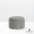 thumbnail image 5 of Denis Ottoman Light Grey Linen 26L x 23.2W x 16.5H Upholstered SlipcoverSkirted, 5 of 9
