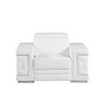 thumbnail image 5 of 47" White and Silver Genuine Leather Lounge Chair, 5 of 10