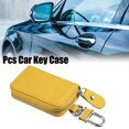 thumbnail image 3 of Unique Bargains Car Key Case Faux Leather Zipper Multifunctional Car Fob Key Case for Auto Remote Key Yellow, 3 of 7