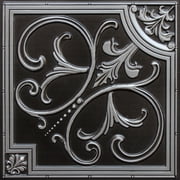 Dundee Deco's Vintage Antique Silver Botanical Glue Up/Drop In Ceiling Panels, 2 ft. X 2 ft. (4 sq ft.) each