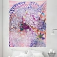 thumbnail image 1 of Unicorn Tapestry, Fantasy Animal with Floral Ornaments and Birds on Natural Pink Background, Fabric Wall Hanging Decor for Bedroom Living Room Dorm, 5 Sizes, Pink Purple, by Ambesonne, 1 of 1