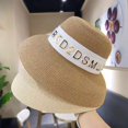 thumbnail image 2 of Sombrero de paja con letras Vintage para mujer, sombrilla de lino con fragancia para vacaciones, playa, Verano, 2 of 4