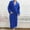 Dark Blue, variant on EQWLJWE Thicker Long Flannel Sleepwear for Women and Man Imitation Fur Collar Bathrobes Warm Couple Pajamas