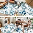thumbnail image 5 of 3'x5' Rug for Living Room Bedroom, Navy Blue Leaves Washable Area Rugs Non-Slip Carpet Mats, Summer Botanical Farmhouse Watercolor Leaf Indoor Low Pile Area Rug Runner for Kitchen, Mudroom, 5 of 8