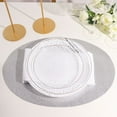 thumbnail image 2 of Efavormart 6 Pack Non-Slip Table Placemats, Oval Faux Leather Placemats With Glitter - Silver for Wedding, Banquet, Party, Kitchen, Dining, Conference Tables Decor, Centerpieces, 2 of 5