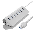 thumbnail image 1 of Aluminum Alloy USB 3.0 HUB 7 Ports High Speed Multi Splitter Adapter Up for Laptop Computer PC, 1 of 7