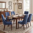 thumbnail image 2 of Upholstered Dining Chairs Set of 2, LEGAHOME Farmhouse Dining Room Chairs For Kitchen, Linen Kitchen Wood Chairs with High Back, 300lbs Weight Capacity, Blue, 2Pcs, 2 of 9