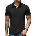 thumbnail image 2 of COOFANDY Mens Polo Shirt Casual Short Sleeve Button Collared Polo Golf Shirt Pocket Soild Cotton Tees T Shirt, 2 of 9