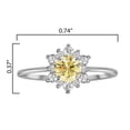 thumbnail image 3 of Sterling Silver with Yellow Moissanite and White Topaz Flower Ring, 3 of 3
